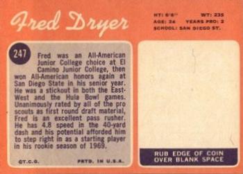 1970 Topps #247 Fred Dryer Back