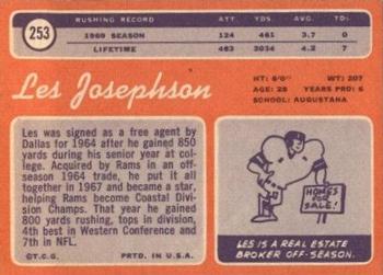 1970 Topps #253 Les Josephson Back