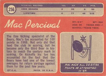 1970 Topps #256 Mac Percival Back