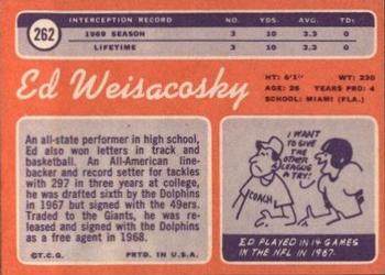 1970 Topps #262 Ed Weisacosky Back
