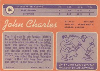 1970 Topps #84 John Charles Back
