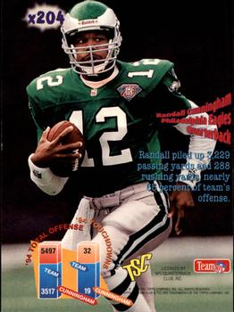 1995 Stadium Club - Diffraction Members Only #x204 Randall Cunningham Back