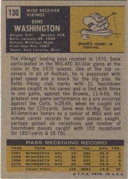1971 Topps #130 Gene Washington Back