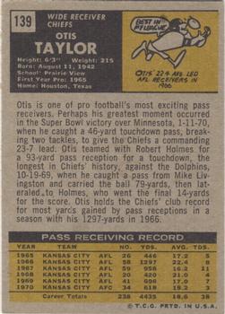 1971 Topps #139 Otis Taylor Back