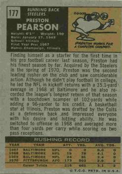 1971 Topps #177 Preston Pearson Back