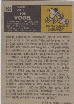 1971 Topps #199 Bob Vogel Back