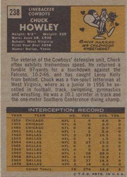 1971 Topps #238 Chuck Howley Back