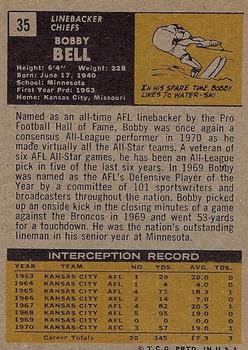 1971 Topps #35 Bobby Bell Back