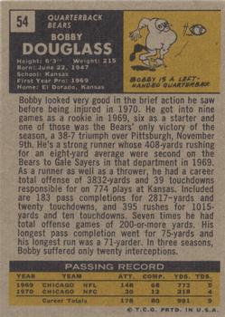 1971 Topps #54 Bobby Douglass Back