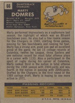 1971 Topps #66 Marty Domres Back
