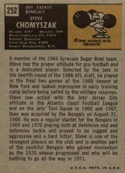 1971 Topps #252 Steve Chomyszak Back