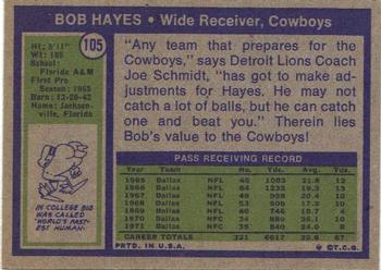 1972 Topps #105 Bob Hayes Back