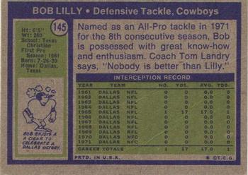 1972 Topps #145 Bob Lilly Back