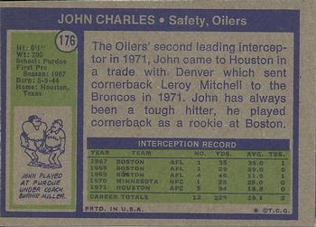 1972 Topps #176 John Charles Back