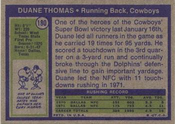 1972 Topps #180 Duane Thomas Back