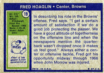1972 Topps #19 Fred Hoaglin Back