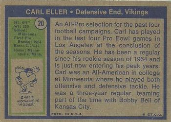 1972 Topps #20 Carl Eller Back