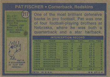 1972 Topps #217 Pat Fischer Back