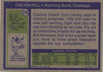 1972 Topps #224 Calvin Hill Back