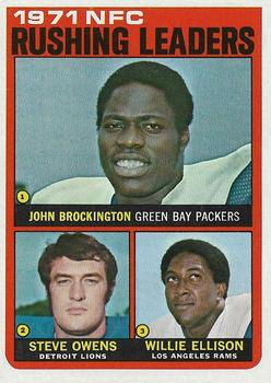 1972 Topps #2 1971 NFC Rushing Leaders (John Brockington / Steve Owens / Willie Ellison) Front