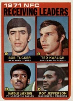 1972 Topps #6 1971 NFC Receiving Leaders (Bob Tucker / Ted Kwalick / Harold Jackson / Roy Jefferson) Front