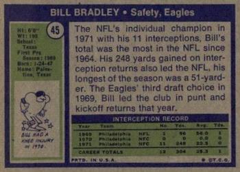 1972 Topps #45 Bill Bradley Back