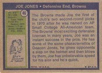 1972 Topps #46 Joe Jones Back