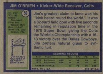1972 Topps #56 Jim O'Brien Back