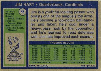 1972 Topps #88 Jim Hart Back