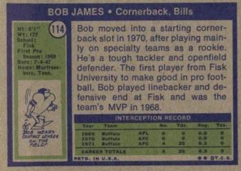1972 Topps #114 Bob James Back