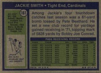 1972 Topps #161 Jackie Smith Back