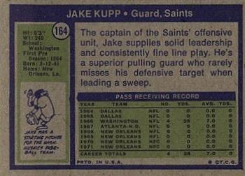 1972 Topps #164 Jake Kupp Back