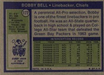1972 Topps #177 Bobby Bell Back