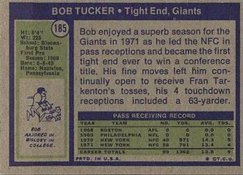 1972 Topps #185 Bob Tucker Back