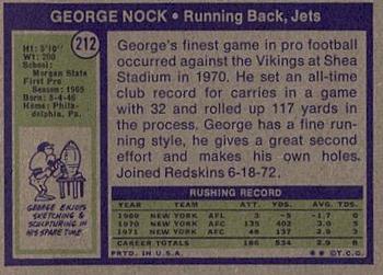 1972 Topps #212 George Nock Back