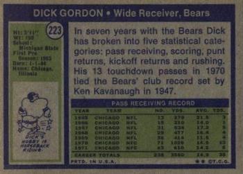 1972 Topps #223 Dick Gordon Back