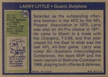 1972 Topps #240 Larry Little Back
