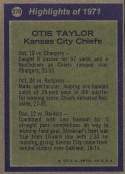 1972 Topps #270 Otis Taylor Back