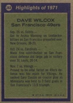 1972 Topps #282 Dave Wilcox Back