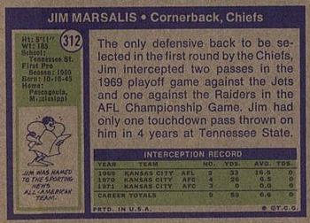 1972 Topps #312 Jim Marsalis Back