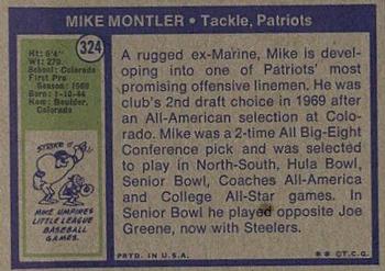 1972 Topps #324 Mike Montler Back