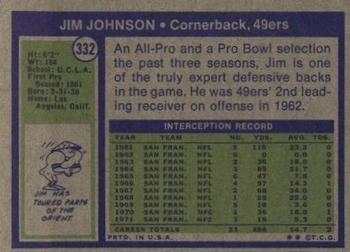 1972 Topps #332 Jim Johnson Back