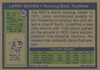 1972 Topps #95 Larry Brown Back