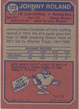 1973 Topps #123 Johnny Roland Back