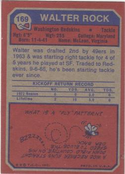 1973 Topps #169 Walter Rock Back