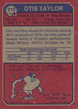 1973 Topps #310 Otis Taylor Back