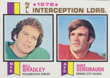 1973 Topps #5 1972 NFL Interception Leaders (Bill Bradley / Mike Sensibaugh) Front