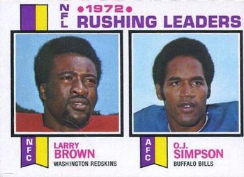 1973 Topps #1 1972 NFL Rushing Leaders (Larry Brown / O.J. Simpson) Front