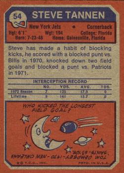 1973 Topps #54 Steve Tannen Back