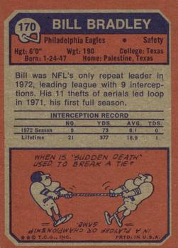 1973 Topps #170 Bill Bradley Back